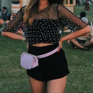 Festival see through beaded shirt